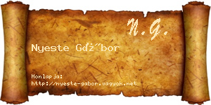Nyeste Gábor névjegykártya